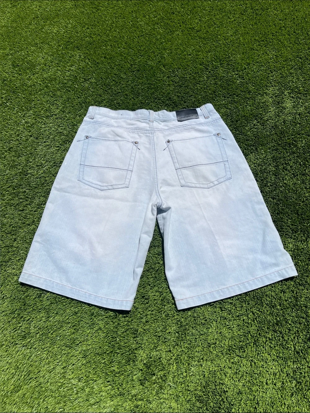 Koman Jeans Men's Light Blue Denim Jean Shorts - Classic Five-Pocket Style